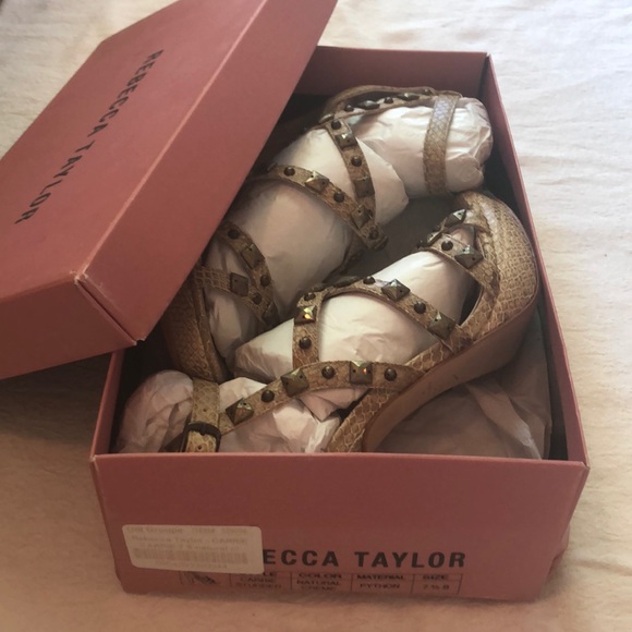 REBECCA TAYLOR Snakeskin Studded Pumps - Picture 3 of 8